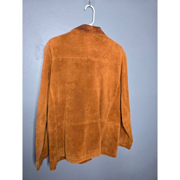 Y2K Suede Cognac Jacket Large Western Boho Cowgirl - Picture 5 of 11